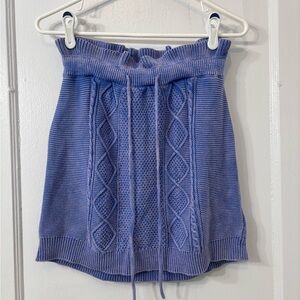 Free People | Instant Crush Cable Mini Skirt with Tie Front | Blue